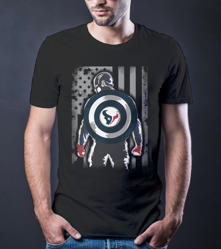Houston Texans Captain America Shield T-Shirt