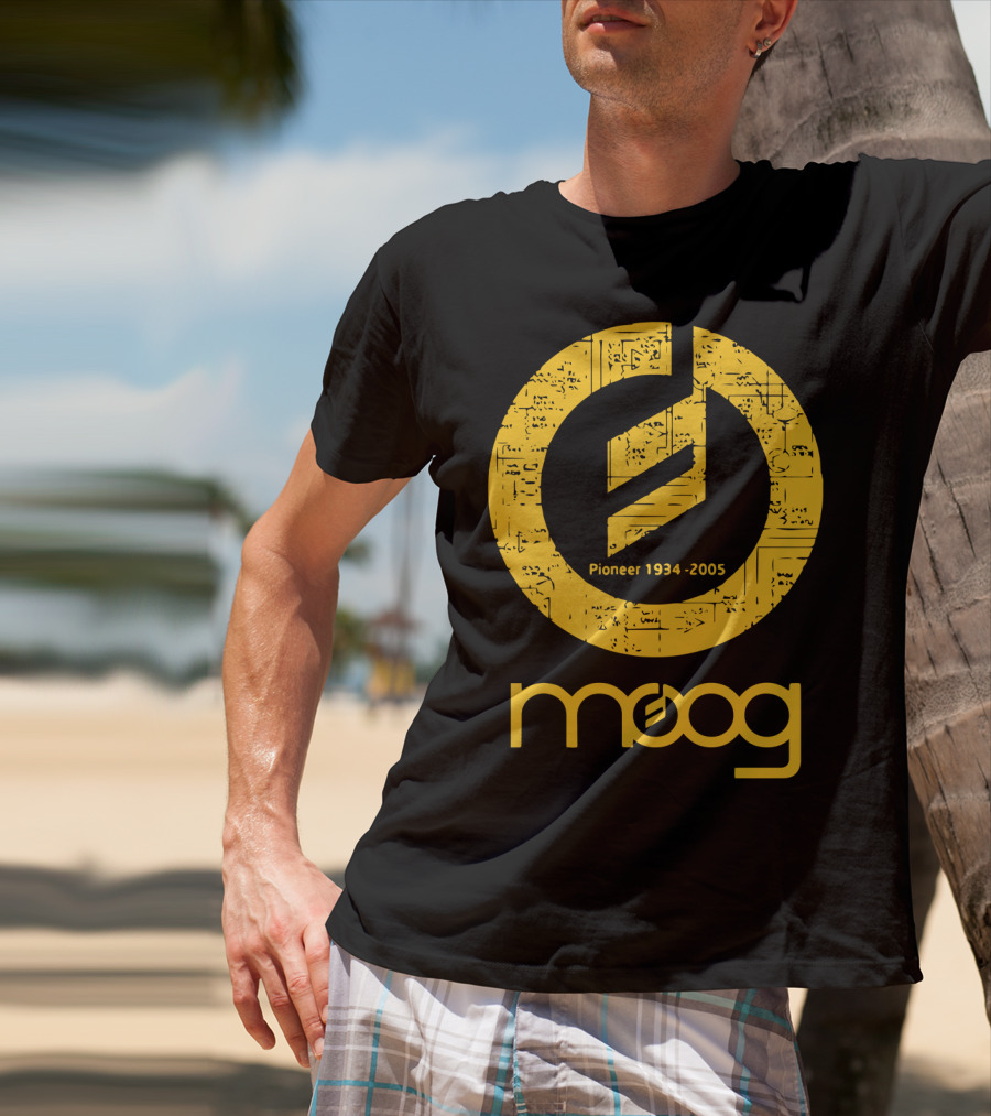 MOOG Pioneer 1934-2005 Yellow Circuitry T-Shirt