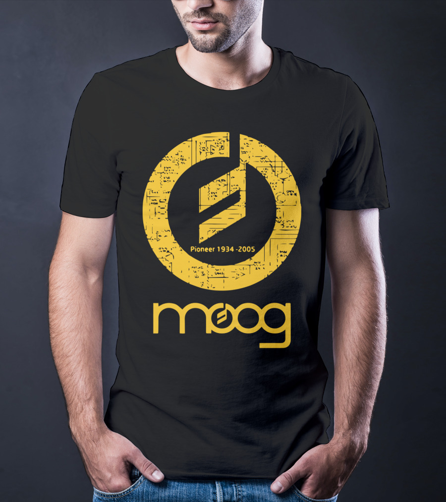 MOOG Pioneer 1934-2005 Yellow Circuitry T-Shirt