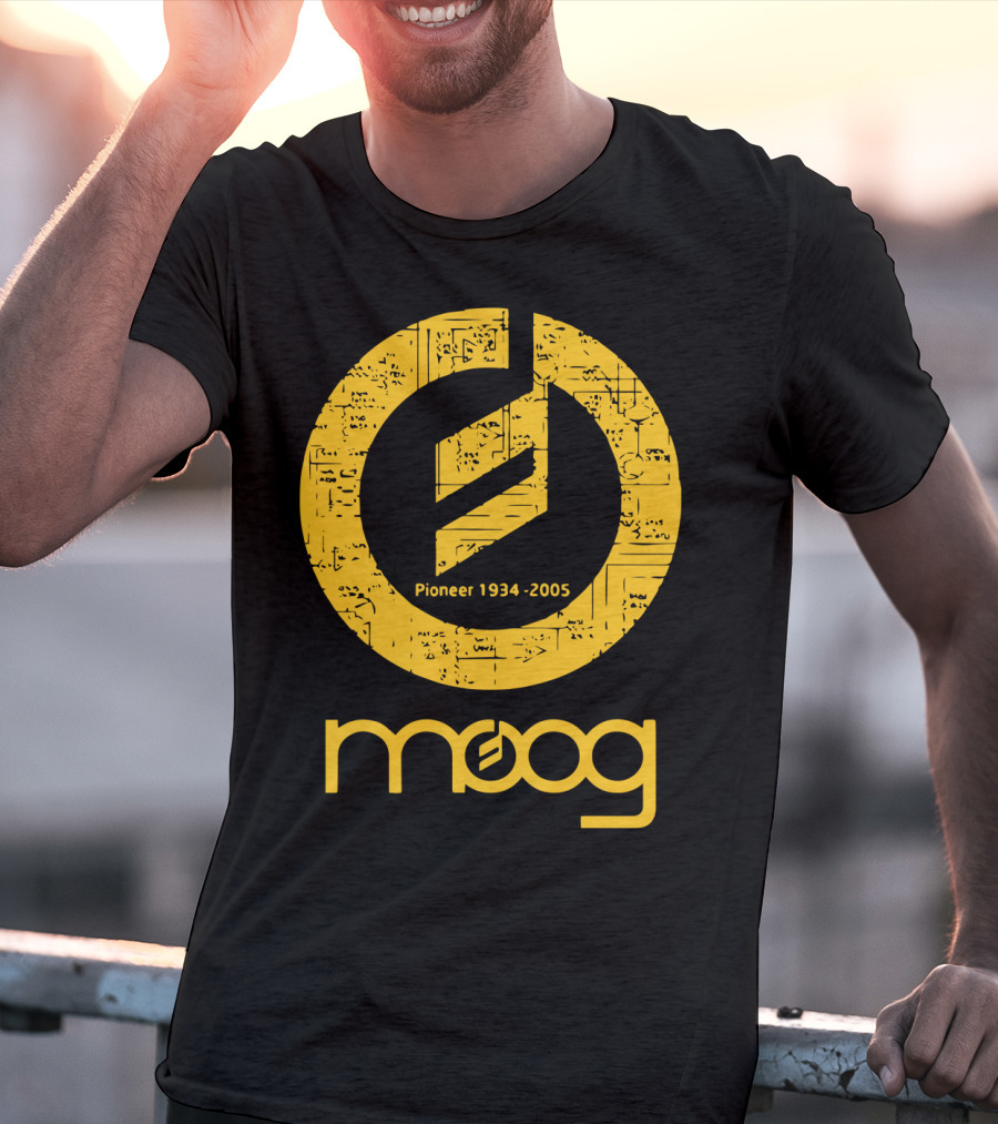MOOG Pioneer 1934-2005 Yellow Circuitry T-Shirt
