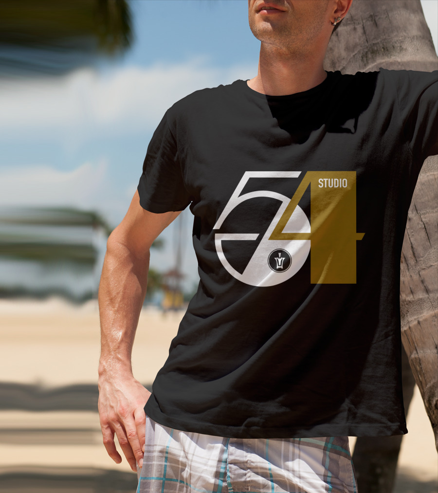 Studio 54 Disco With Vintage Style Record Label T-Shirt