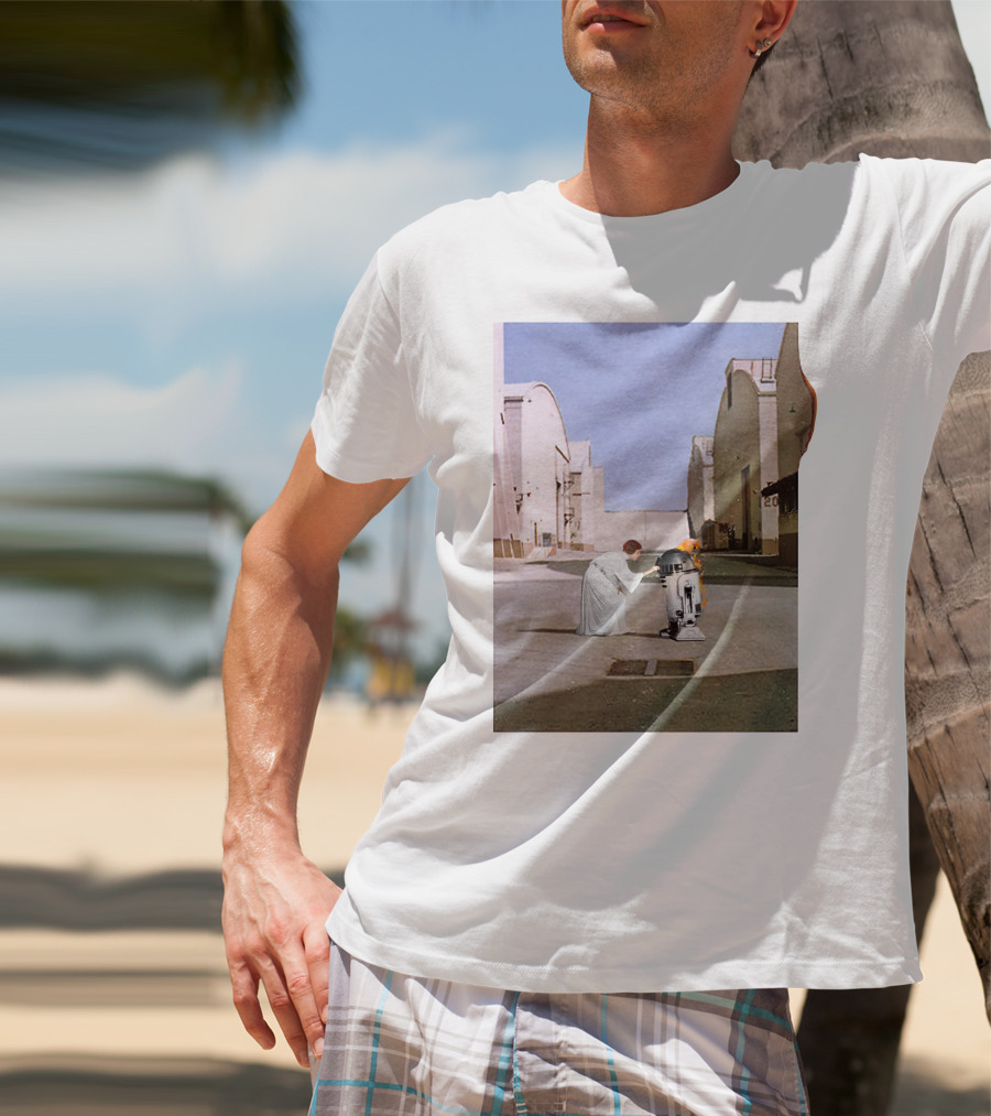 Wish You Were Leia With Princess And Droid In Iconic Courtyard Scene T-Shirt