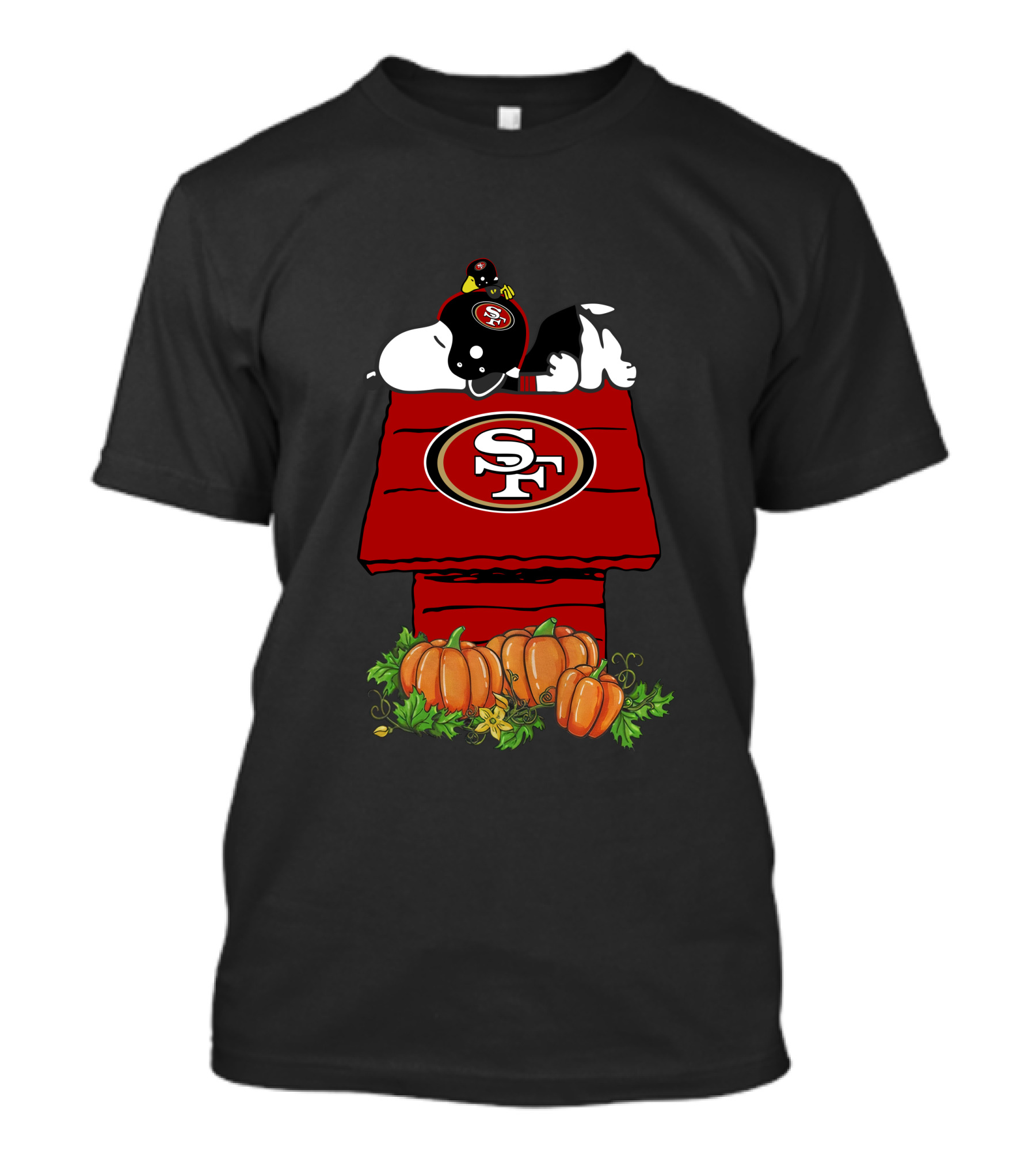 San Francisco 49ers Snoopy Halloween Pumpkins Football Helmet T-Shirt