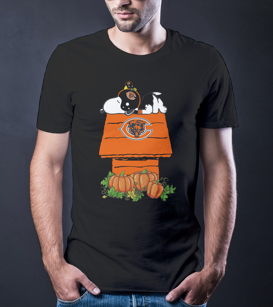 Chicago Bears Snoopy And Pumpkins House T-Shirt
