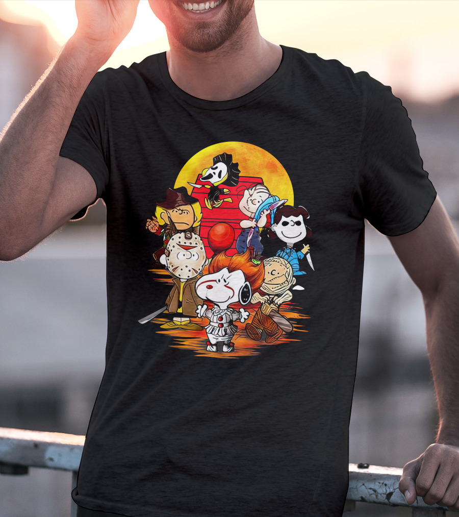 Snoopy And Friends Halloween Horror Mashup T-Shirt
