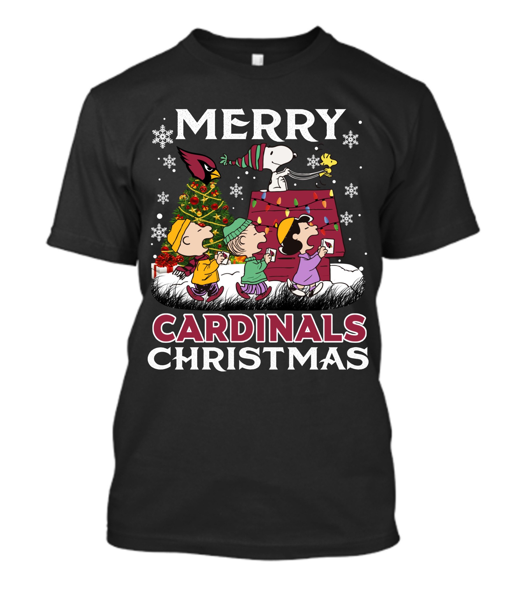 Merry Cardinals Christmas Snoopy And Friends Peanuts Holiday T-Shirt