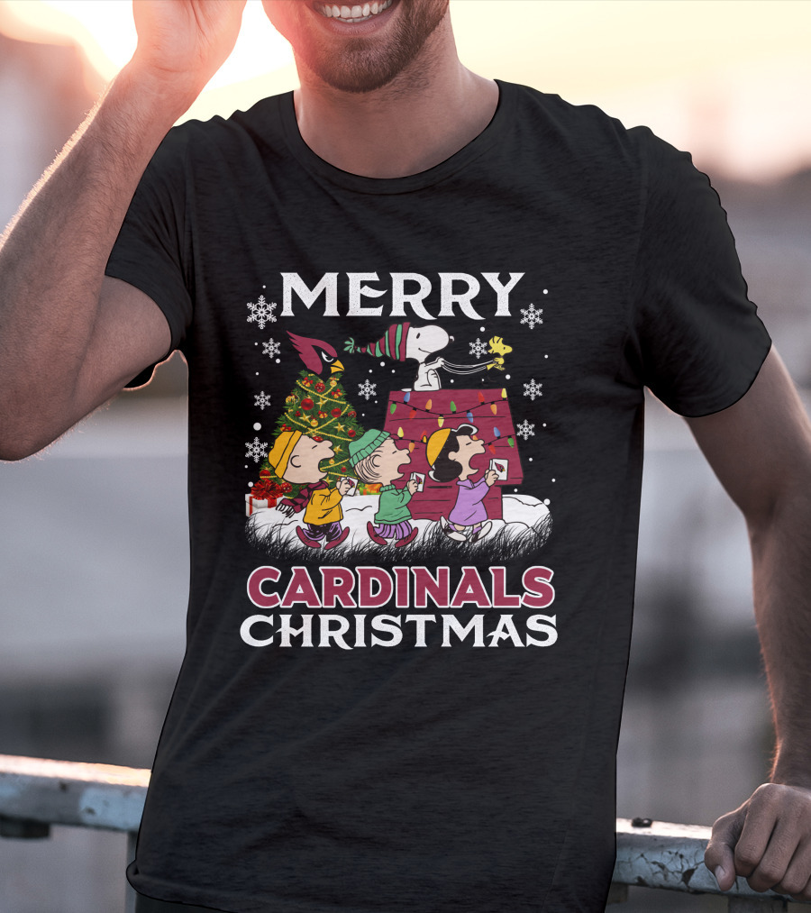 Merry Cardinals Christmas Snoopy And Friends Peanuts Holiday T-Shirt