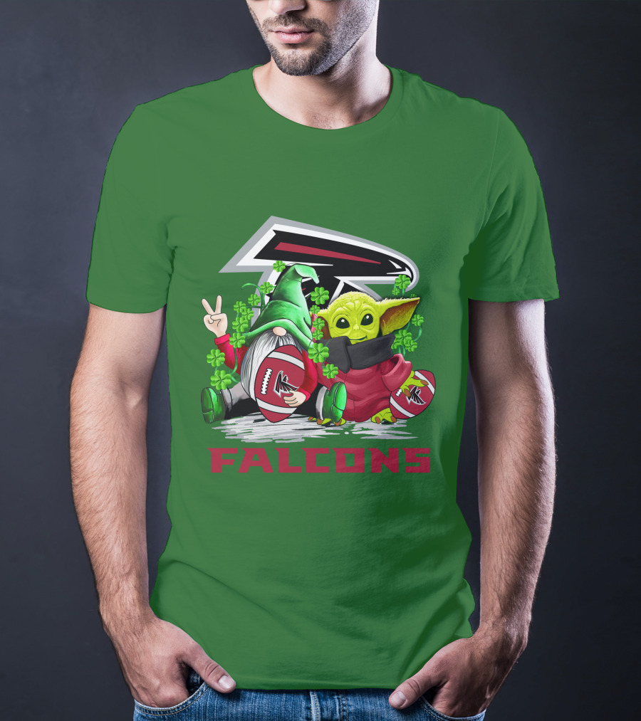 Atlanta Falcons St. Patrick's Day Football Gnome And Baby Alien T-Shirt