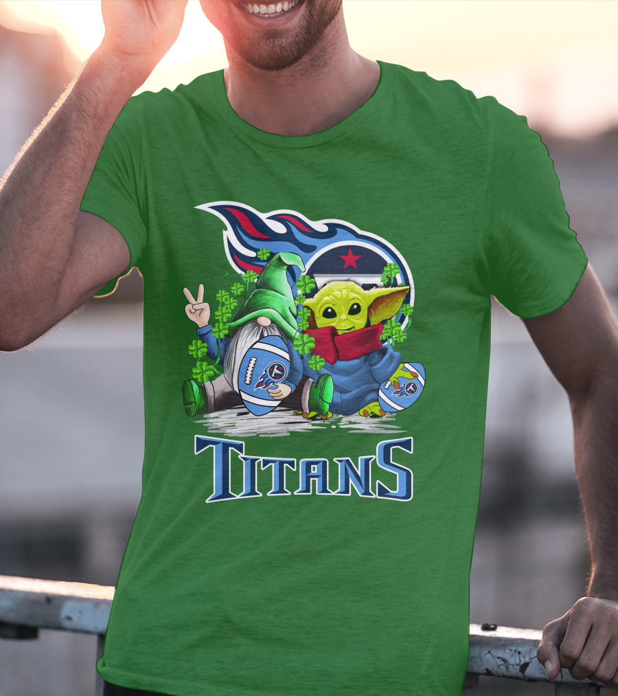 Tennessee Titans St. Patrick’s Day Gnome And Alien Football T-Shirt