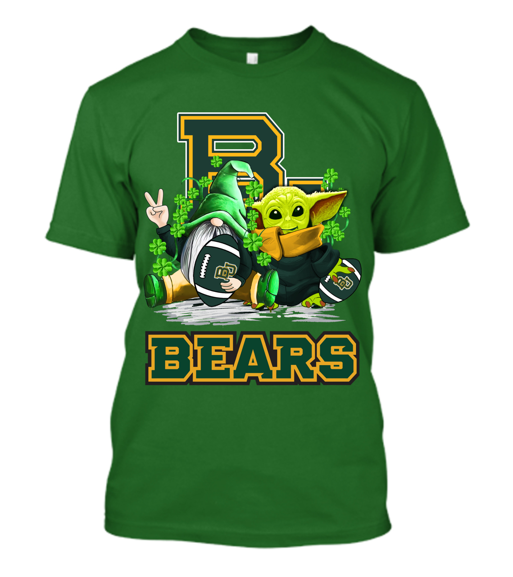 Baylor Bears St. Patrick's Day Football Clover T-Shirt