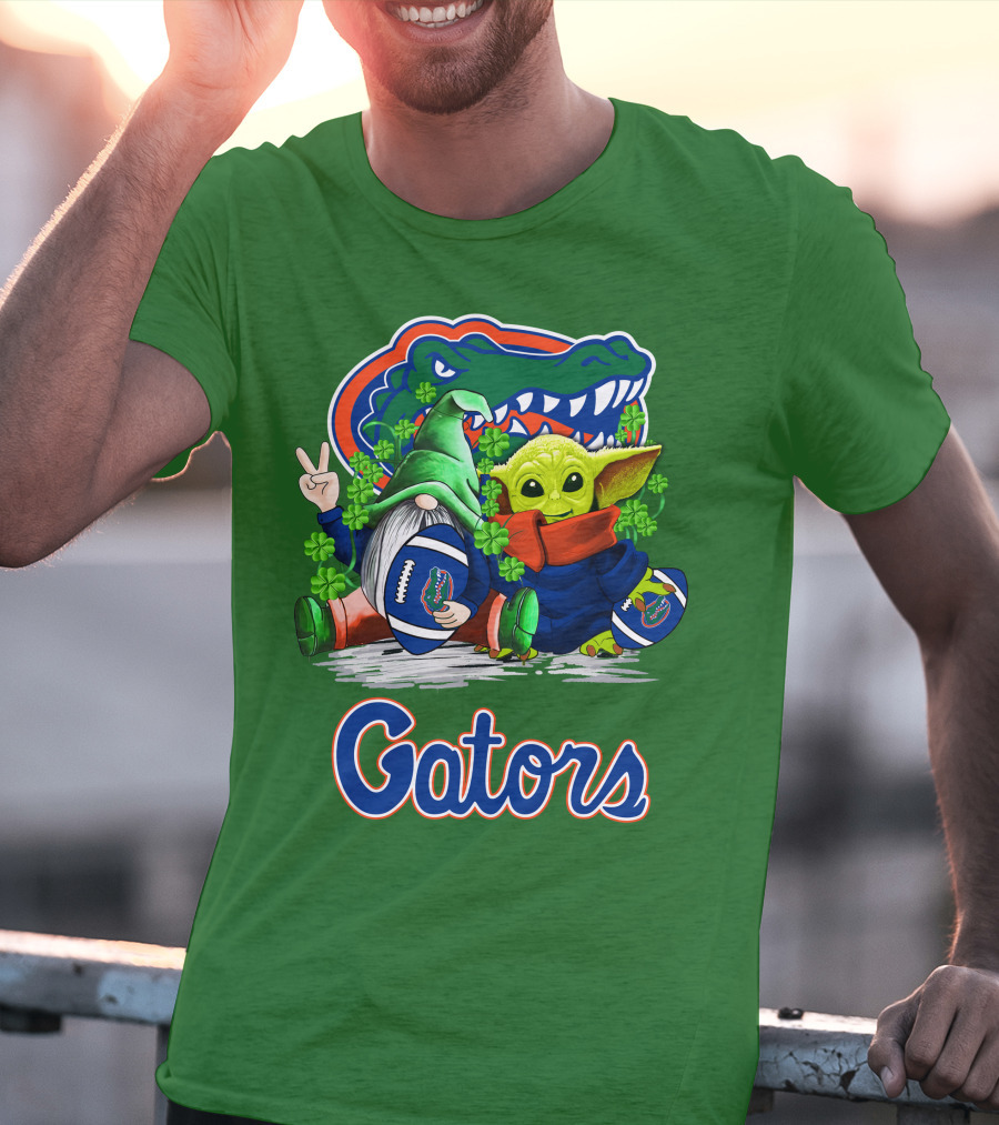 Florida Gators Football St. Patrick's Day Gnome And Baby Alien T-Shirt