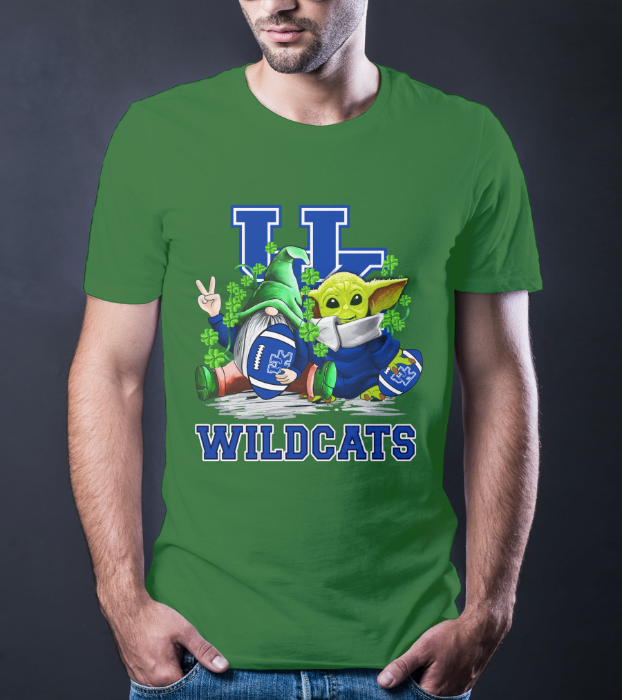 Kentucky Wildcats Football St. Patrick’s Day Shamrock Gnome And Green Alien T-Shirt