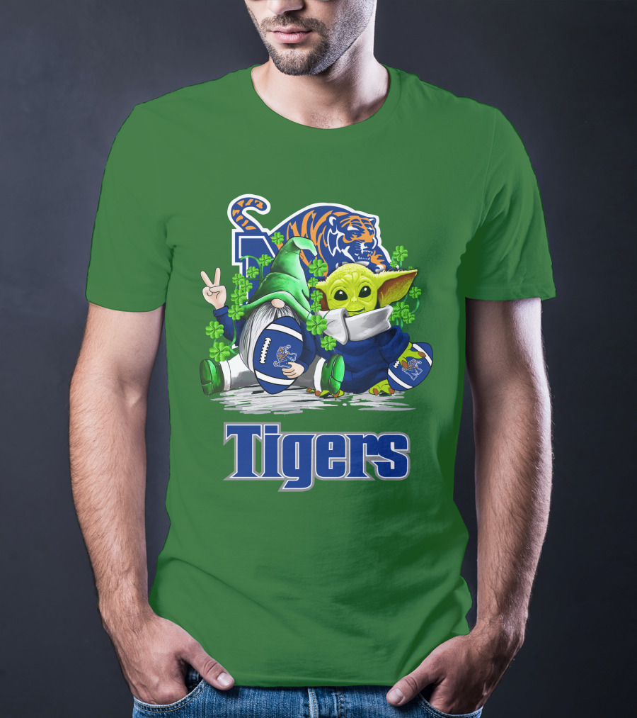 Memphis Tigers Football St. Patrick's Day Gnome And Child Icons T-Shirt