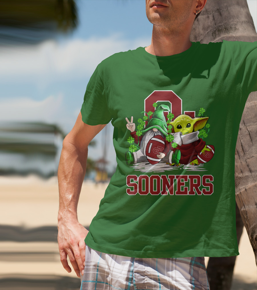 Oklahoma Sooners St. Patrick's Day Football Gnome And Alien T-Shirt