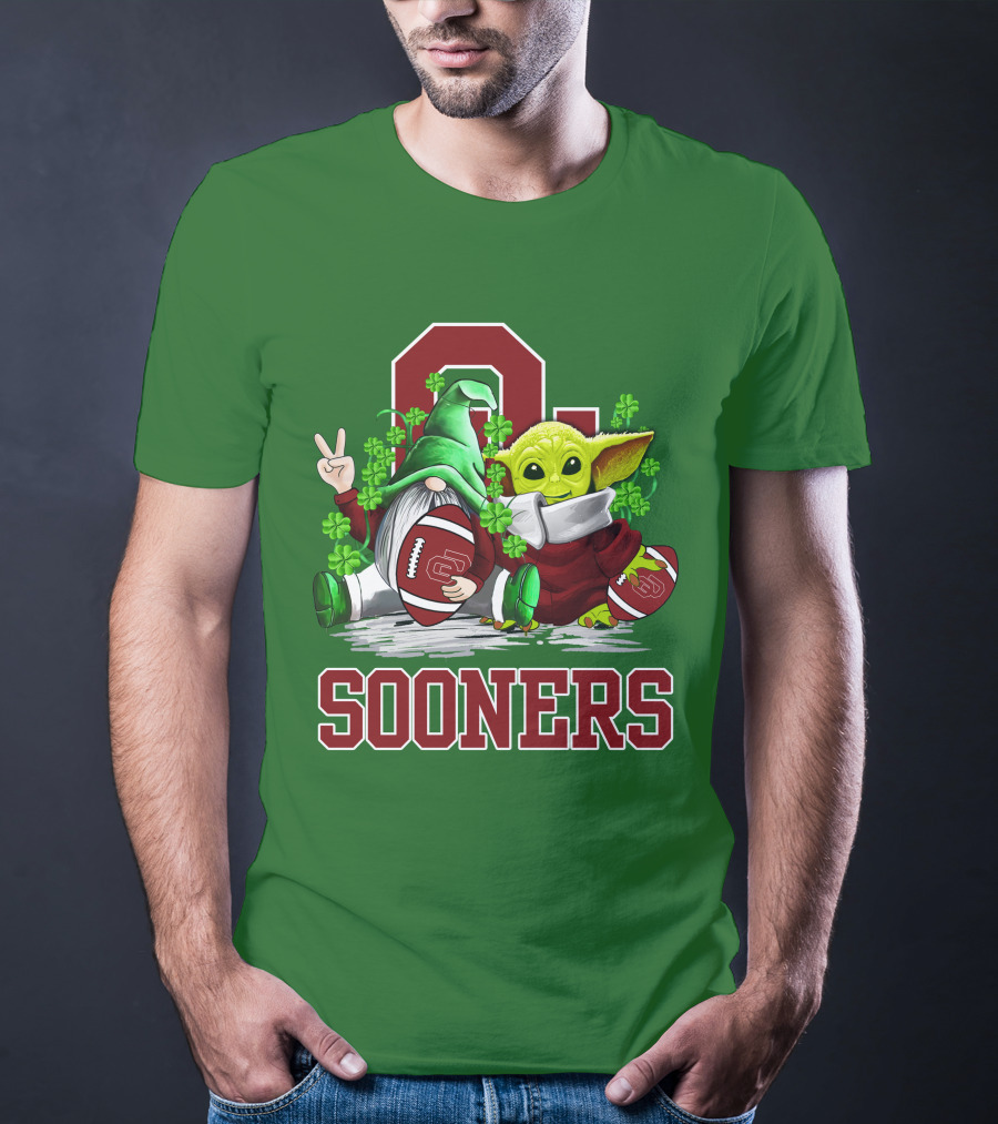 Oklahoma Sooners St. Patrick's Day Football Gnome And Alien T-Shirt