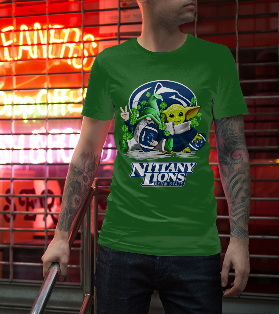 Penn State Nittany Lions St. Patrick's Day Football Shamrocks T-Shirt