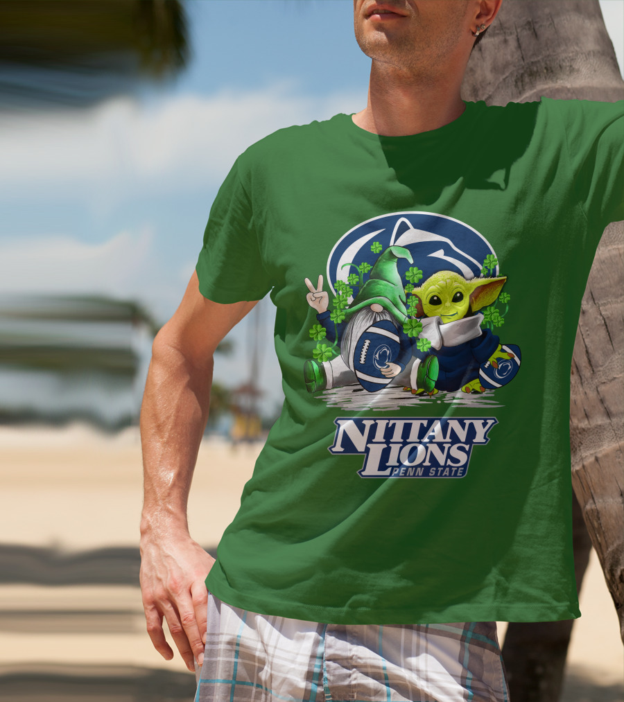 Penn State Nittany Lions St. Patrick's Day Football Shamrocks T-Shirt