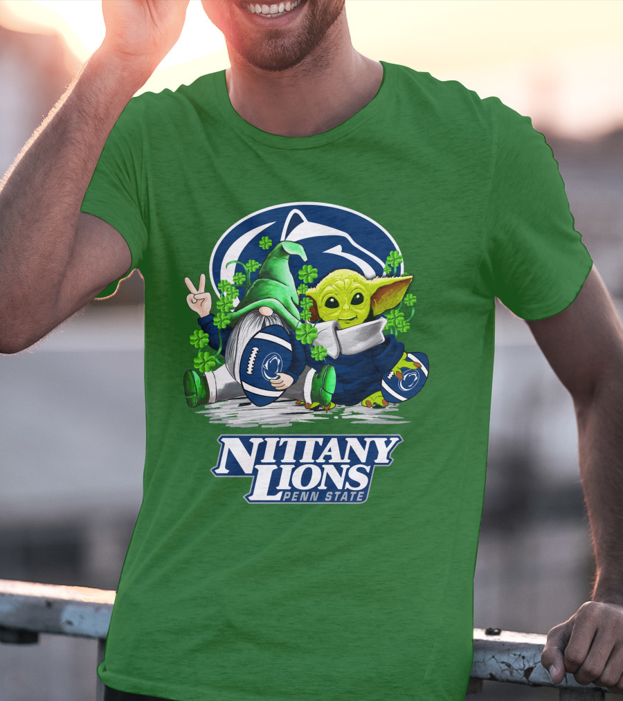 Penn State Nittany Lions St. Patrick's Day Football Shamrocks T-Shirt