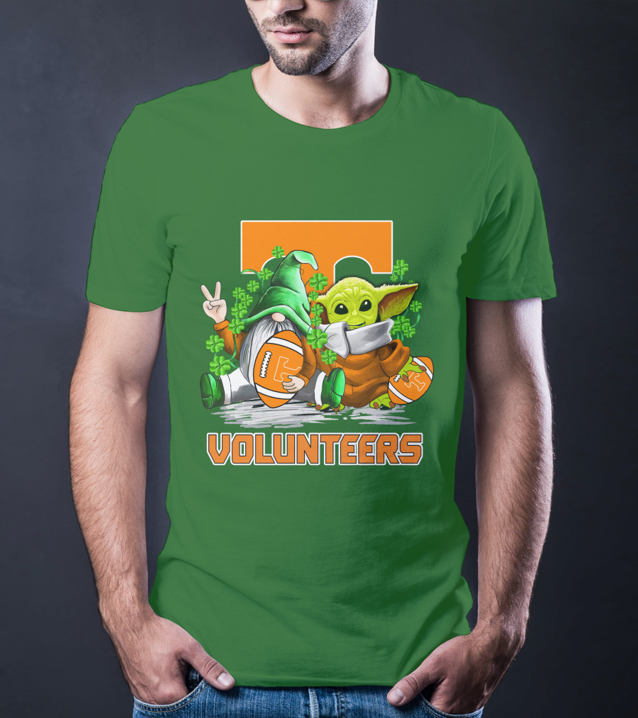 Tennessee Volunteers Football St. Patrick’s Day Gnome And Baby Alien T-Shirt