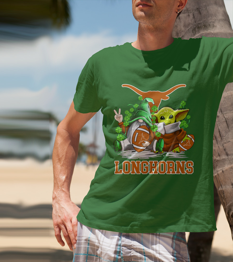 Texas Longhorns Football Patrick’s Day Longhorns Gnome Baby Jedi T-Shirt