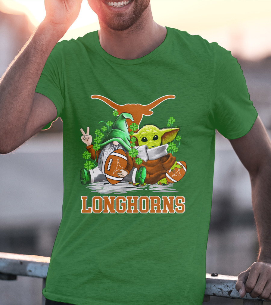 Texas Longhorns Football Patrick’s Day Longhorns Gnome Baby Jedi T-Shirt