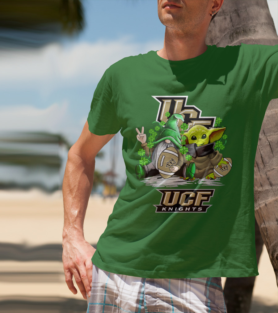 UCF Knights Football St. Patrick's Day Shamrock Gnome Baby Alien T-Shirt