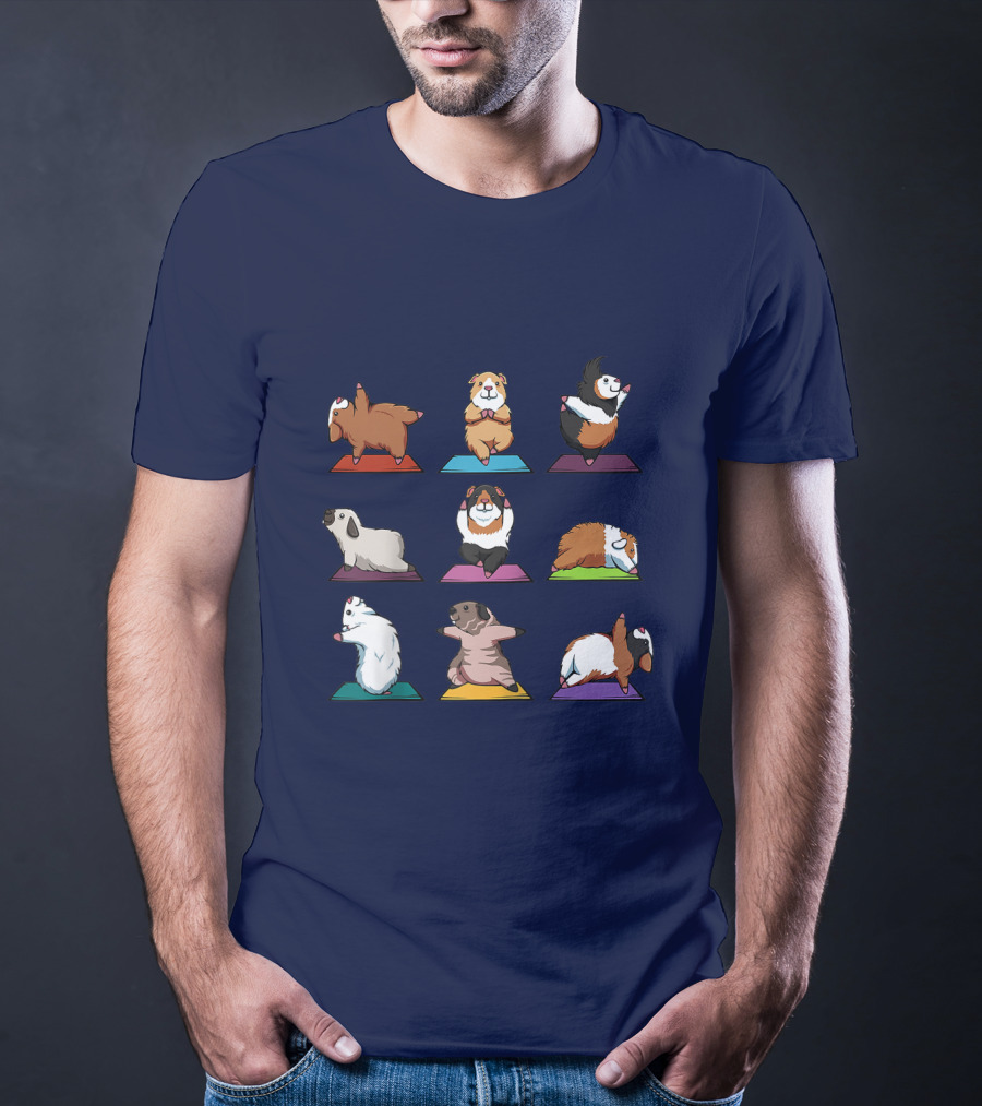 Guinea Pig Yoga Poses Cute Animal Humor T-Shirt