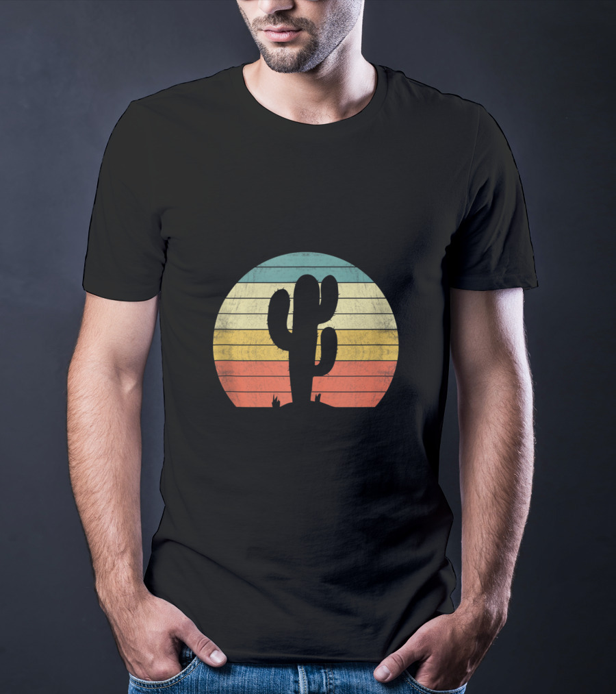 Retro Sunset Saguaro Cactus T-Shirt