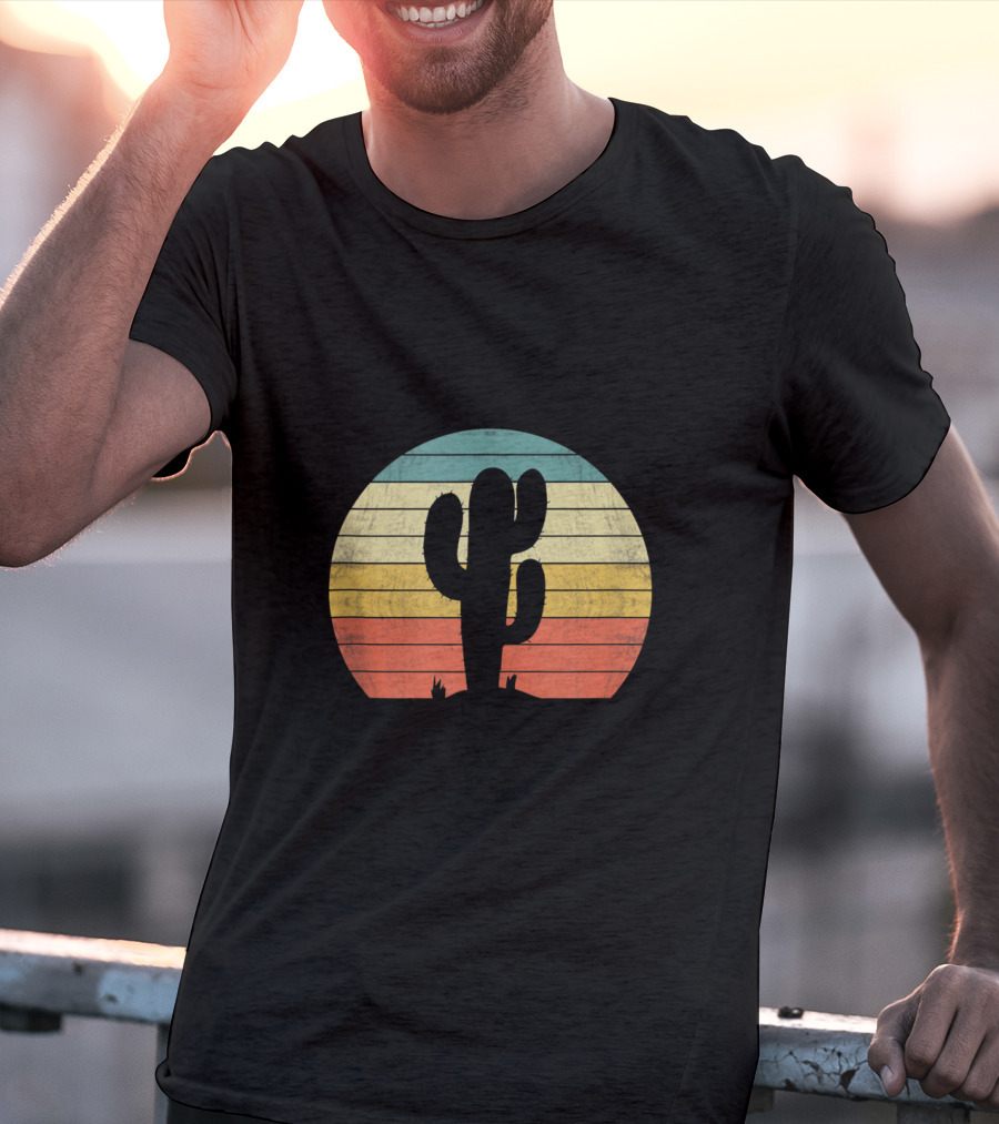 Retro Sunset Saguaro Cactus T-Shirt