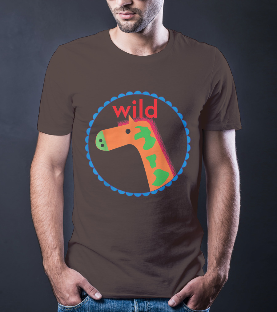 Wild Horse Multicolored Pattern Circle T-Shirt