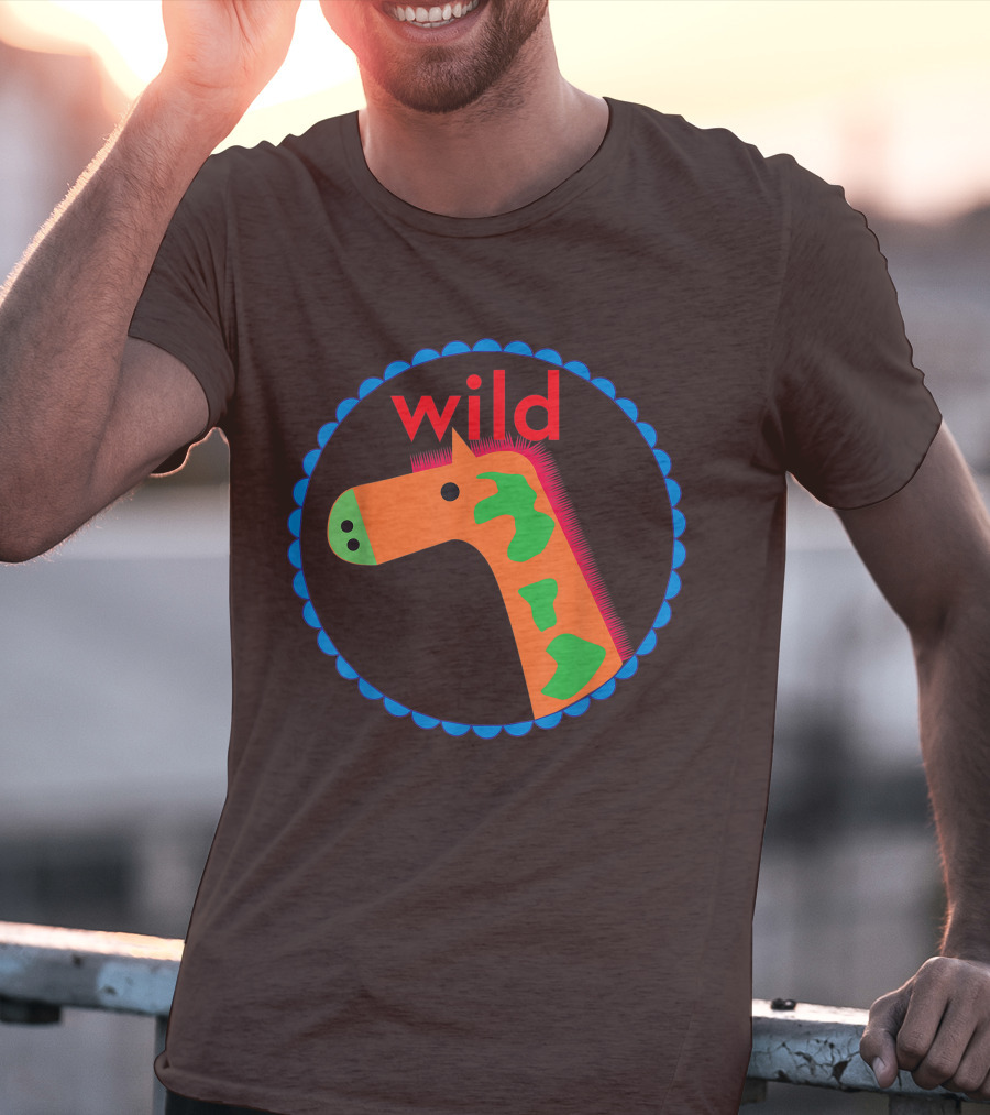 Wild Horse Multicolored Pattern Circle T-Shirt