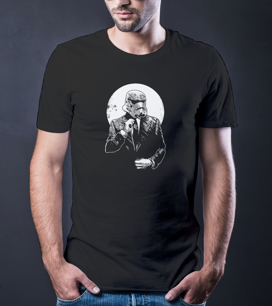 Stormtrooper In Suit Moon Background T-Shirt