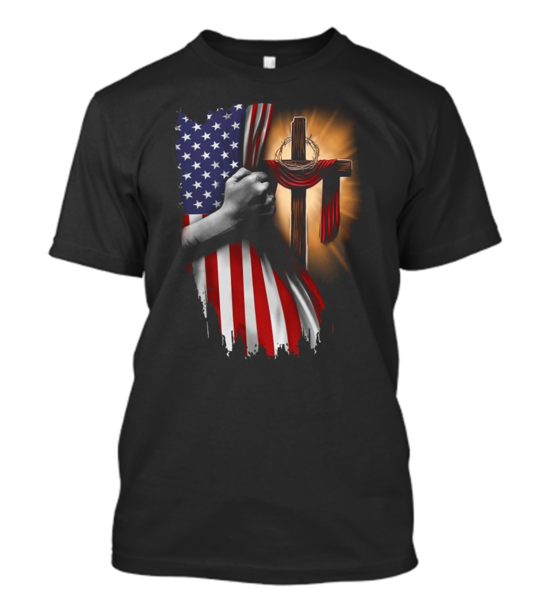 American Flag Cross Faith And Unity T-Shirt
