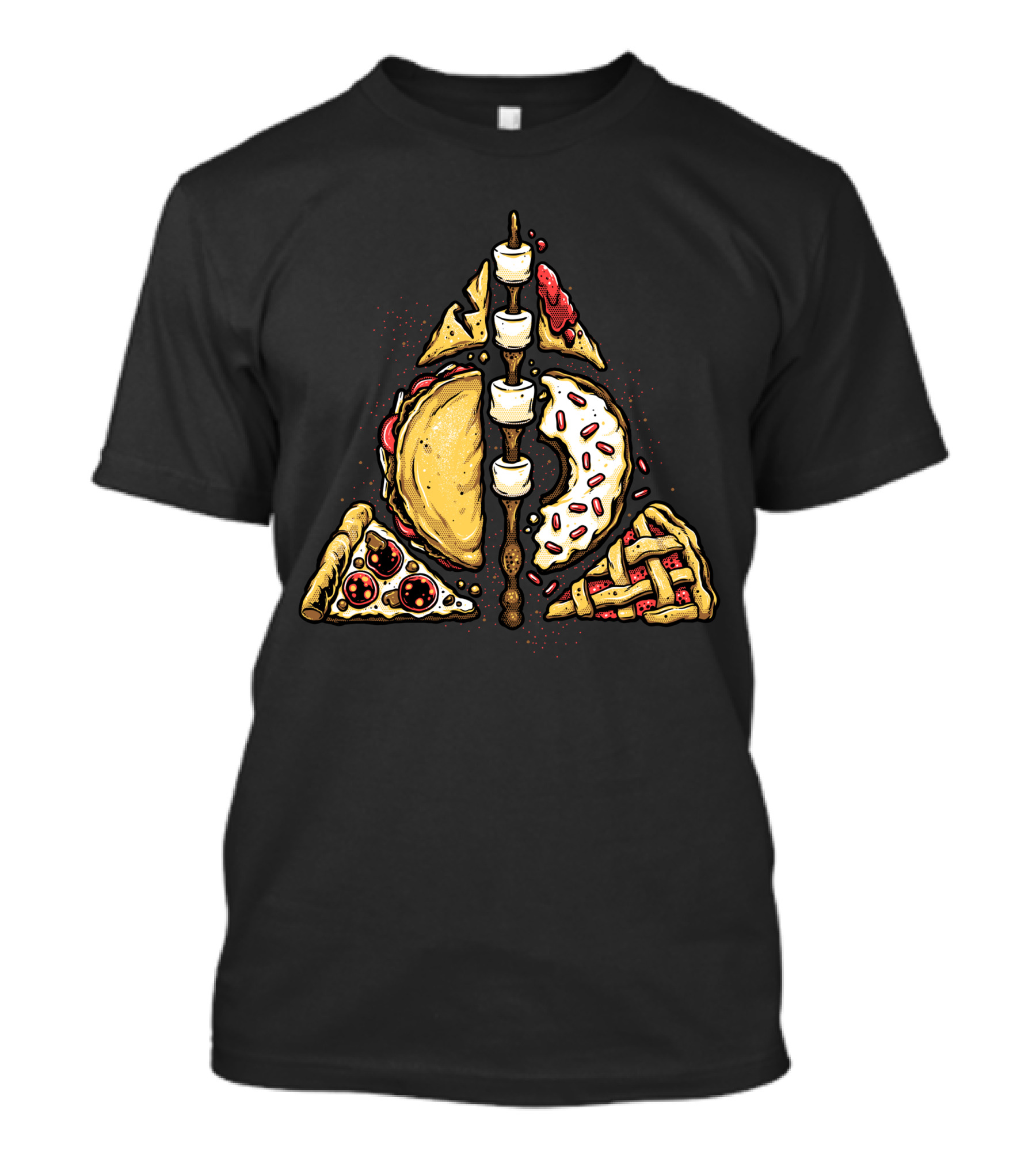 Deathly Hallows Inspired Snacks Pizza Taco Donut Pie T-Shirt