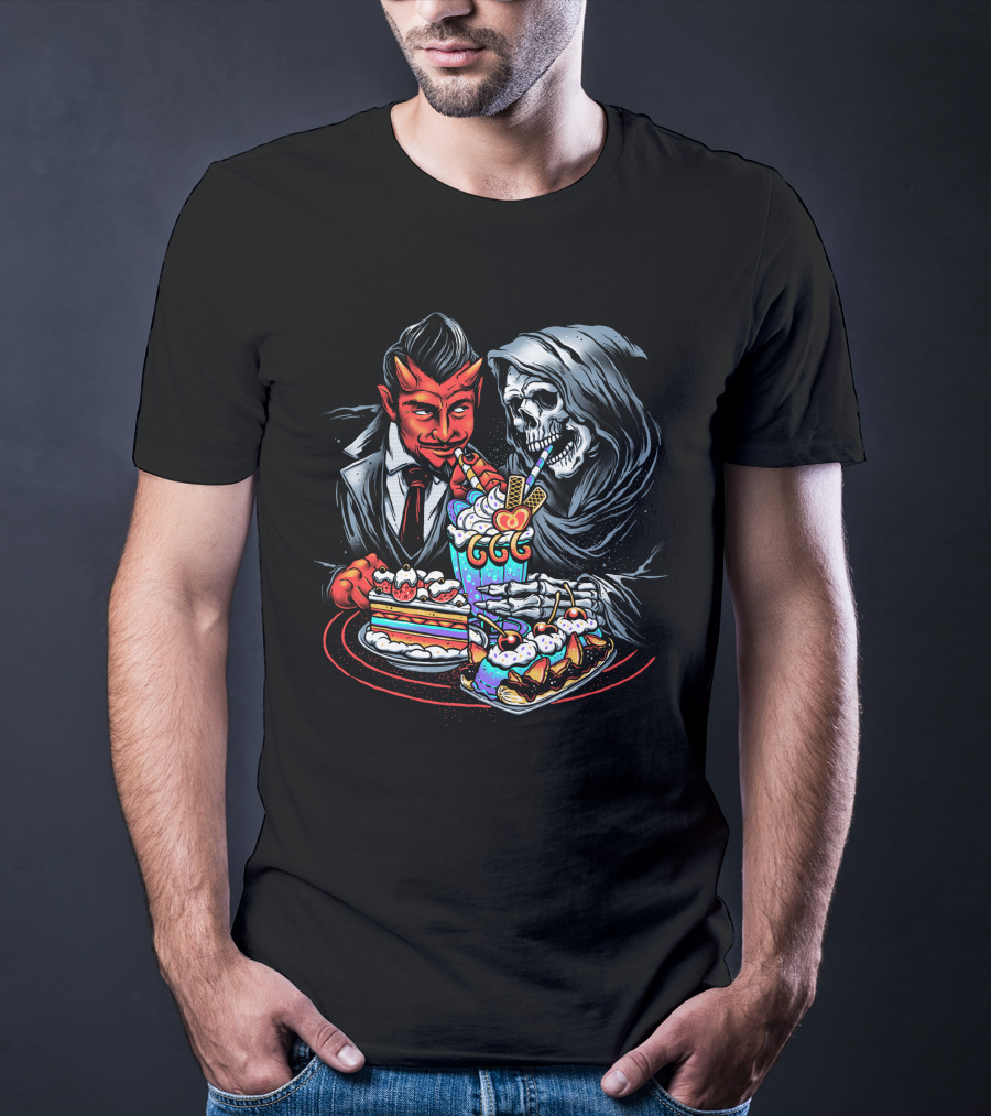 Devil's Treat Skeleton Dessert Feast T-Shirt
