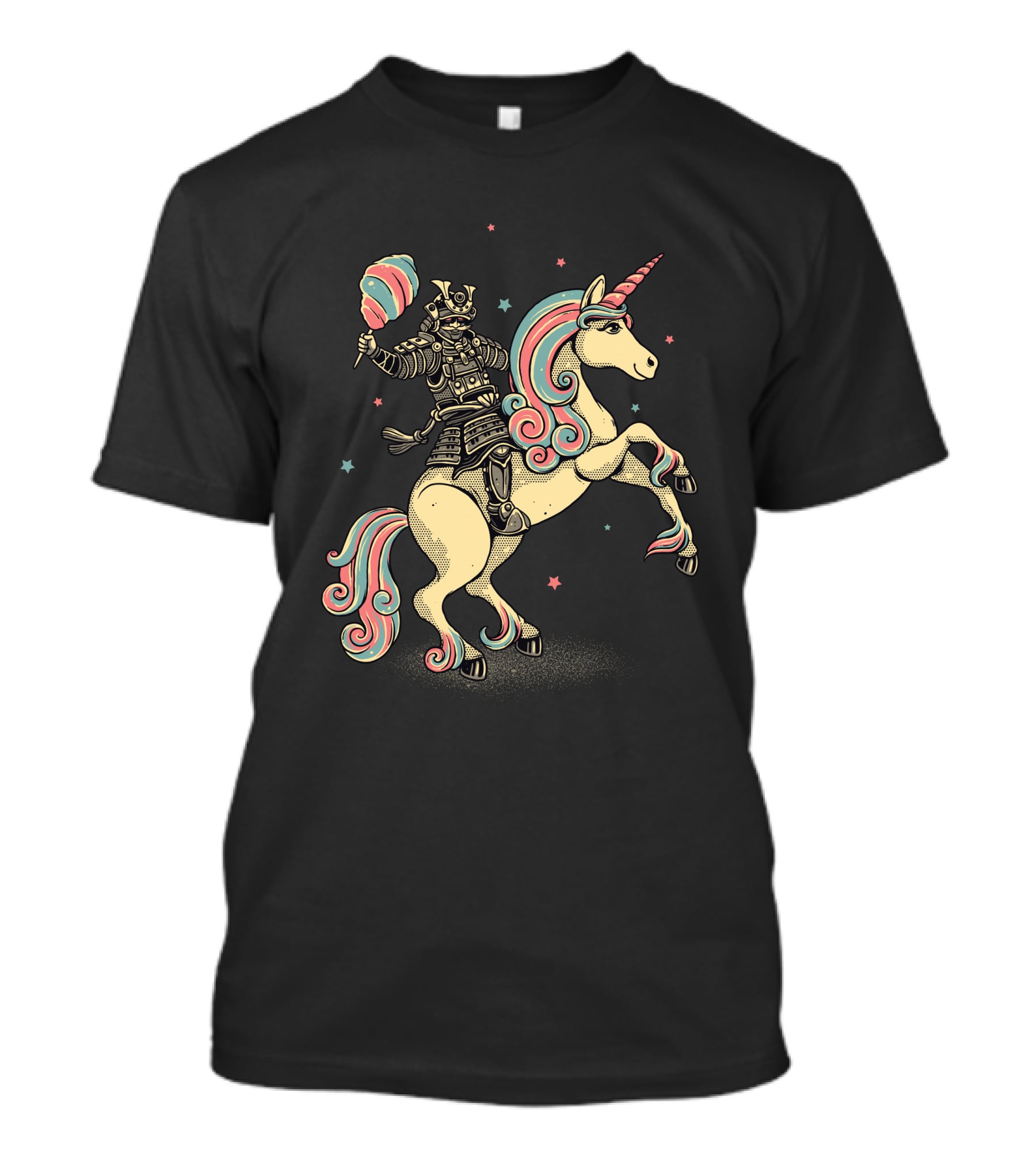 Cotton Candy Samurai Riding Unicorn T-Shirt