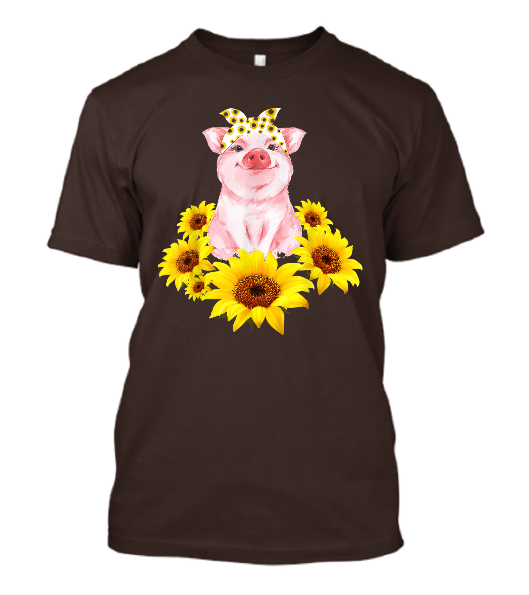 Lovely Piggy Surrounded By Sunflowers T-Shirt
