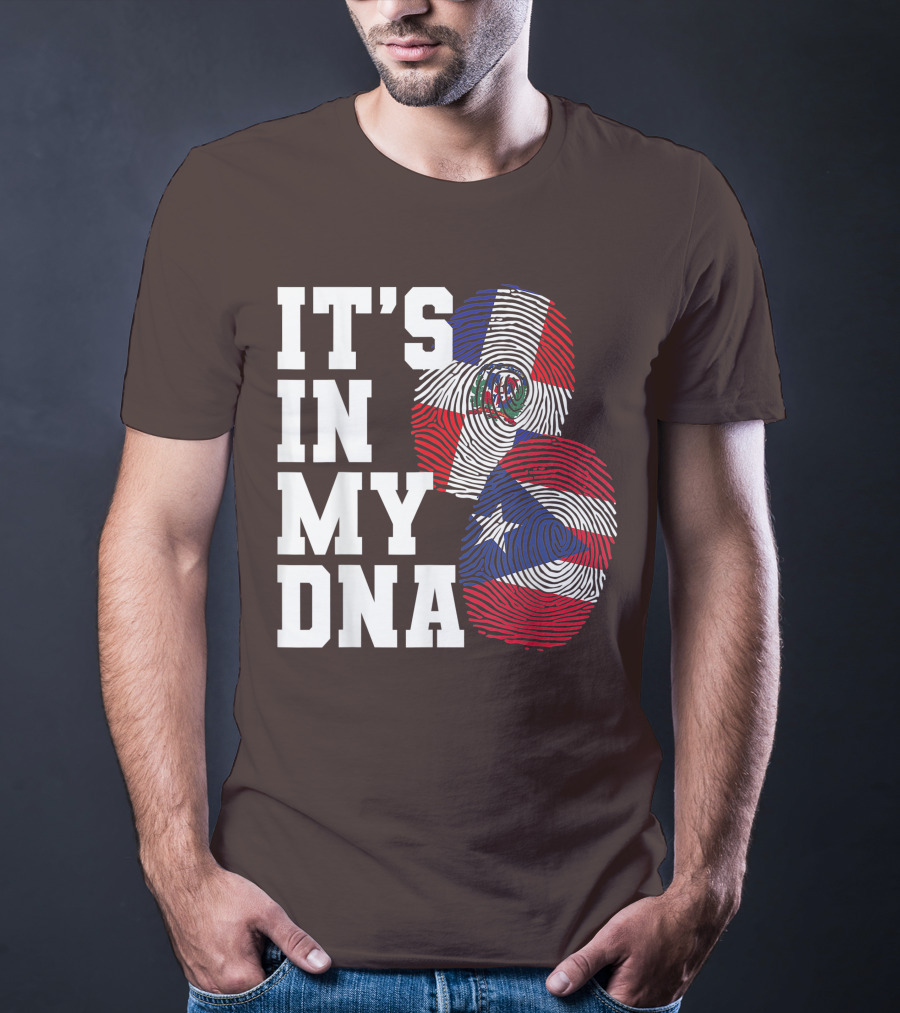 IT'S IN MY DNA Dominican Republic And Puerto Rico Fingerprints T-Shirt