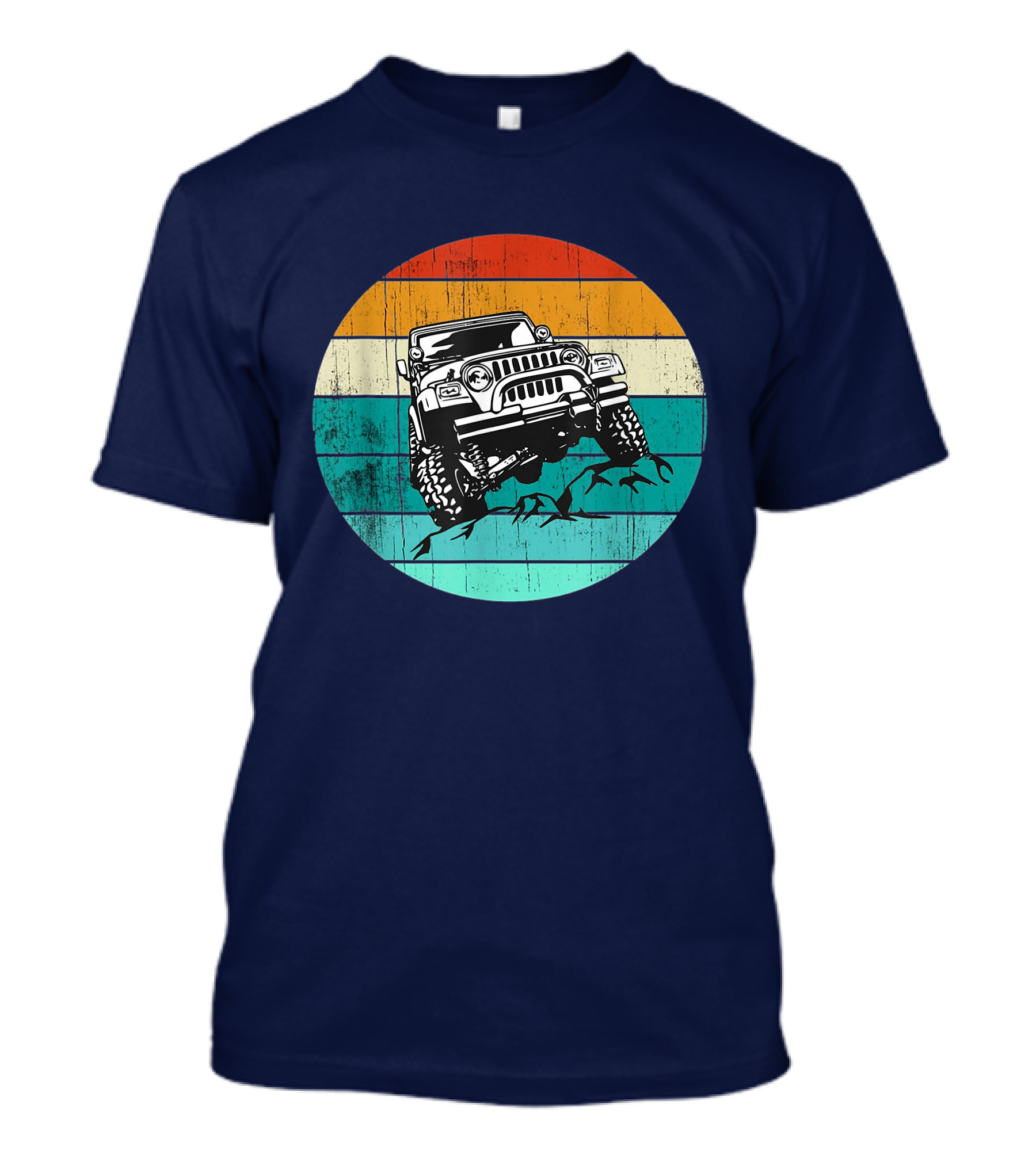 Off Road 4x4 Vehicle Retro Sunset Adventure Jeep Wrangler T-Shirt