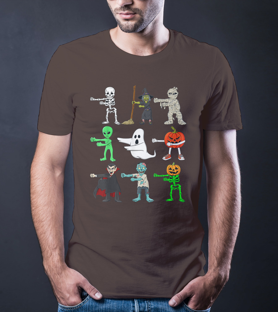 Halloween Floss Like A Boss Skeleton Witch Mummy Alien Ghost Pumpkin Dracula Zombie T-Shirt
