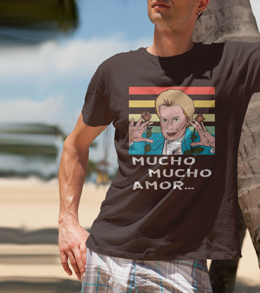 Mucho Mucho Amor Walter Mercado Nostalgic Iconic Look Roses Retro Vibes T-Shirt