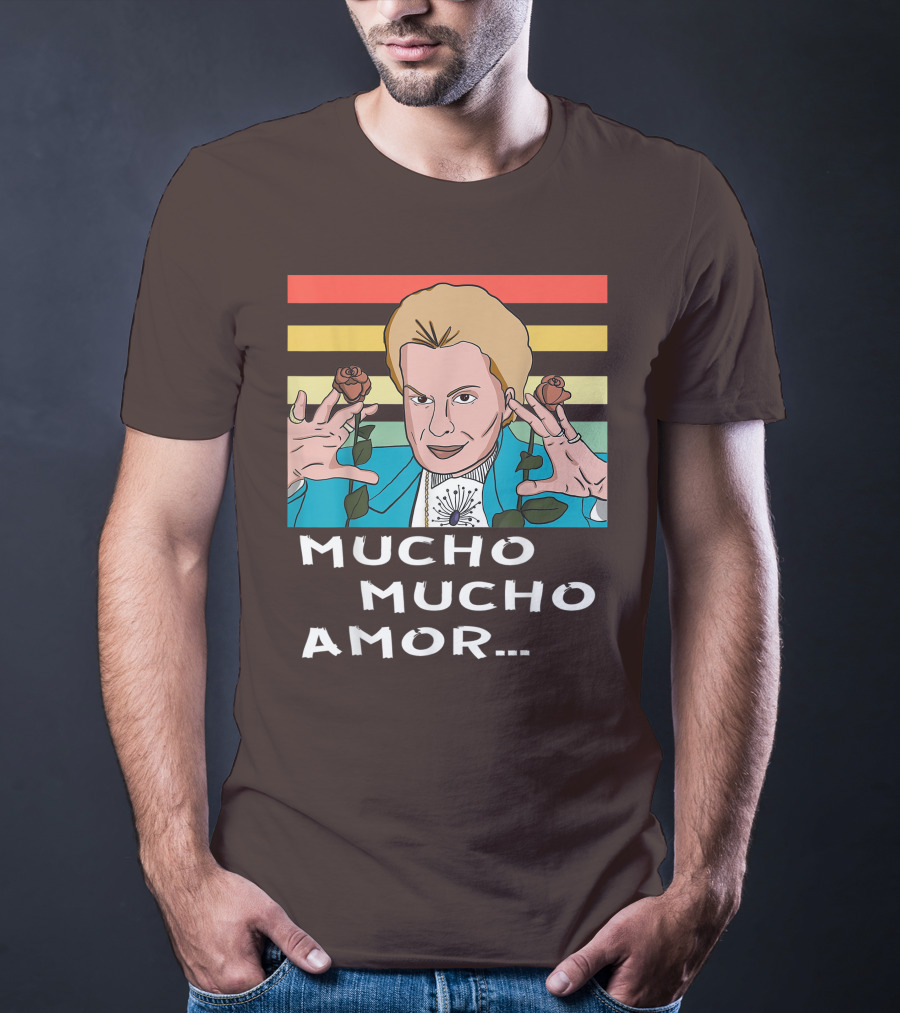 Mucho Mucho Amor Walter Mercado Nostalgic Iconic Look Roses Retro Vibes T-Shirt