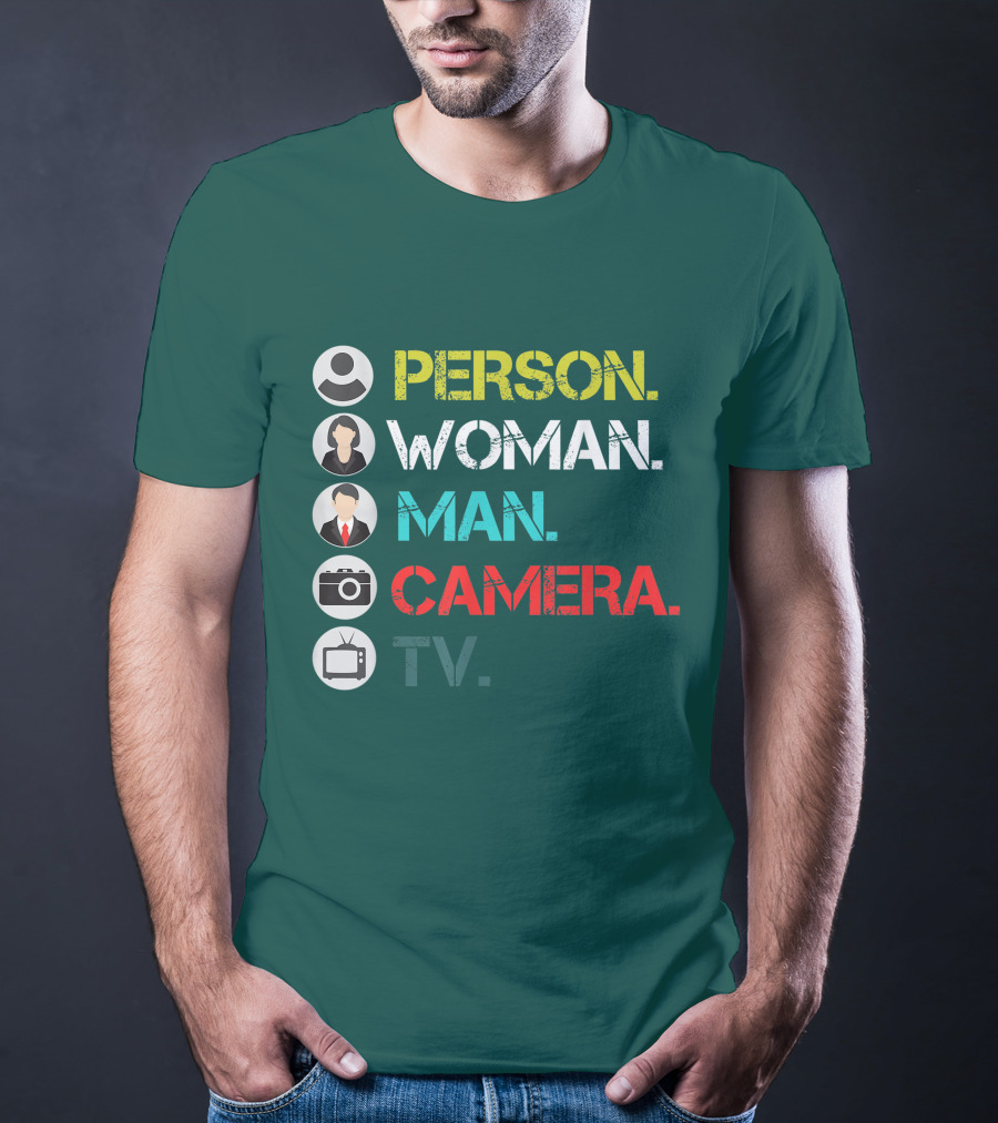 PERSON WOMAN MAN CAMERA TV Circle Icons T-Shirt