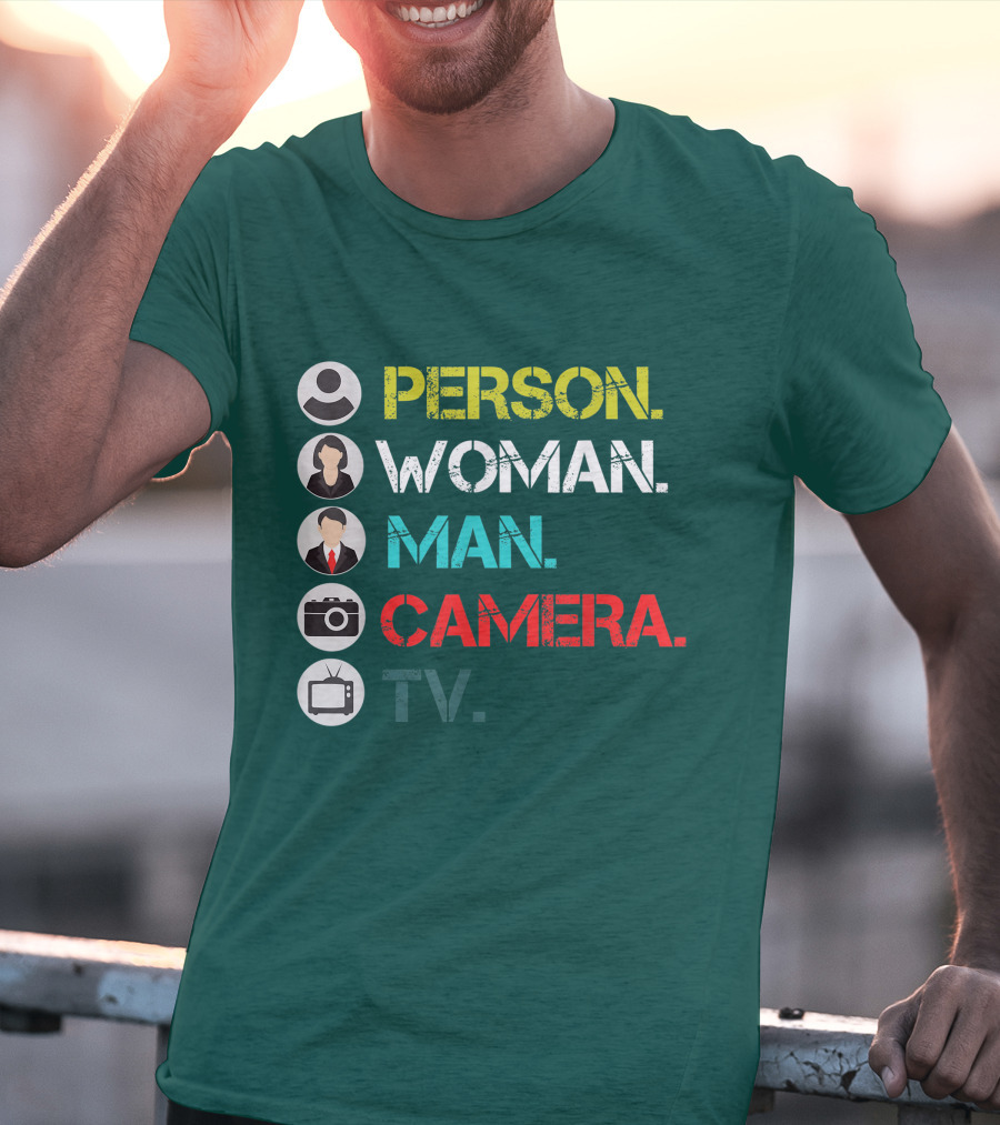PERSON WOMAN MAN CAMERA TV Circle Icons T-Shirt