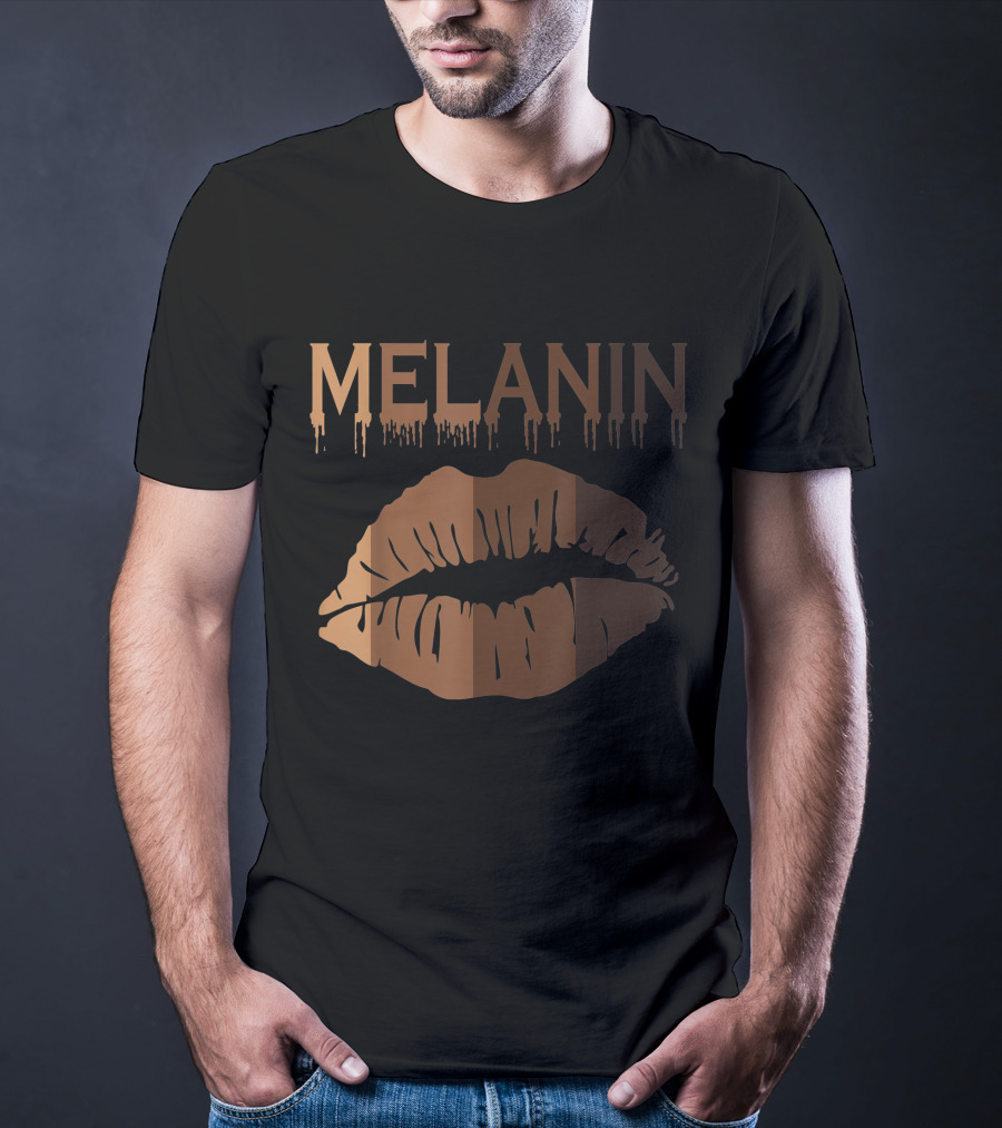 Melanin Shades Black Pride Black History Black Queen Lips T-Shirt