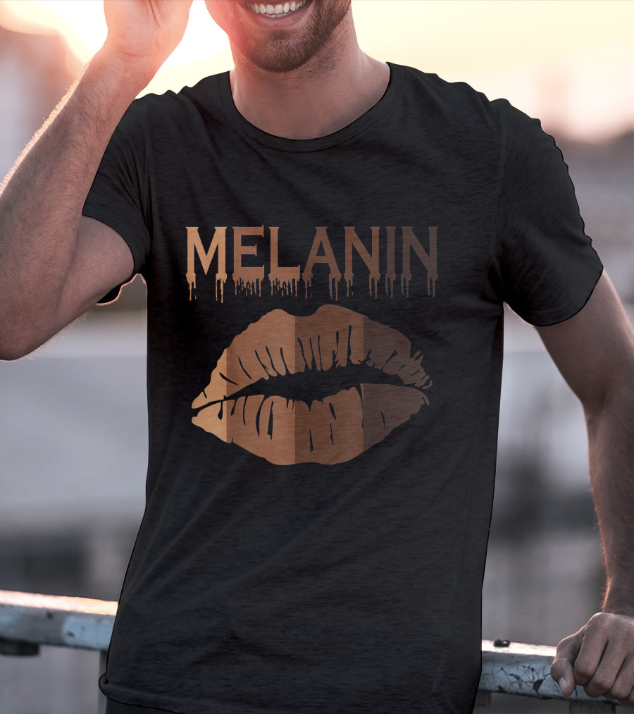 Melanin Shades Black Pride Black History Black Queen Lips T-Shirt