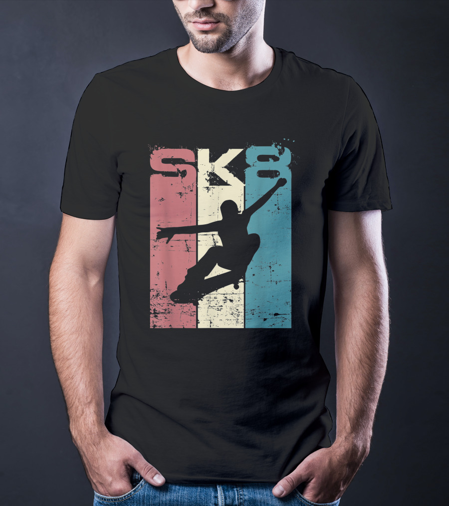 Vintage SK8 Skateboard Lifestyle Retro T-Shirt
