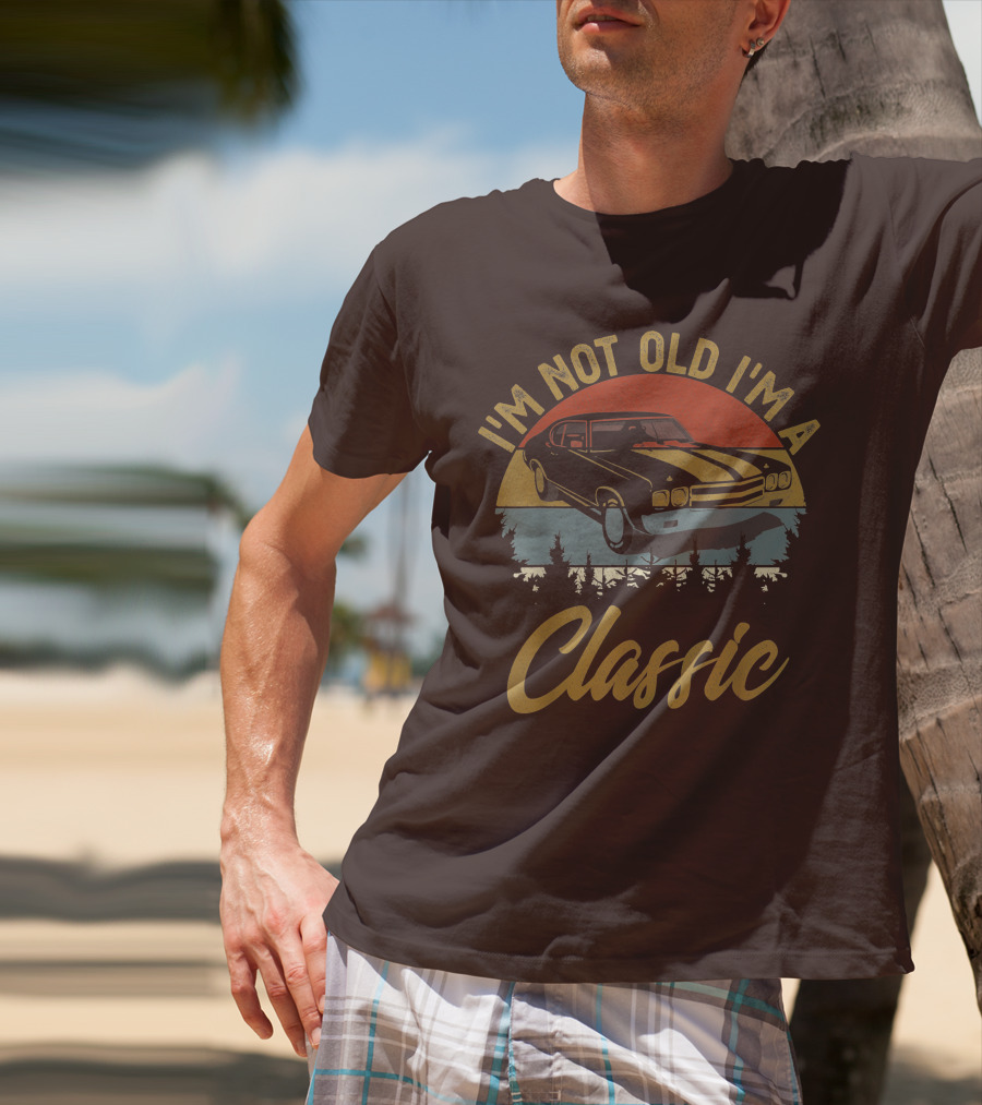 I'm Not Old I'm A Classic Vintage Car Retro Sunset Forest T-Shirt