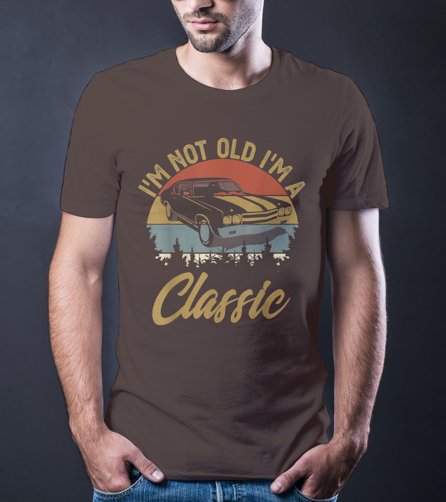 I'm Not Old I'm A Classic Vintage Car Retro Sunset Forest T-Shirt