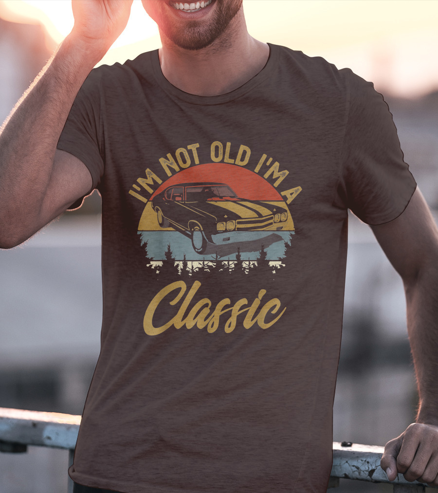 I'm Not Old I'm A Classic Vintage Car Retro Sunset Forest T-Shirt